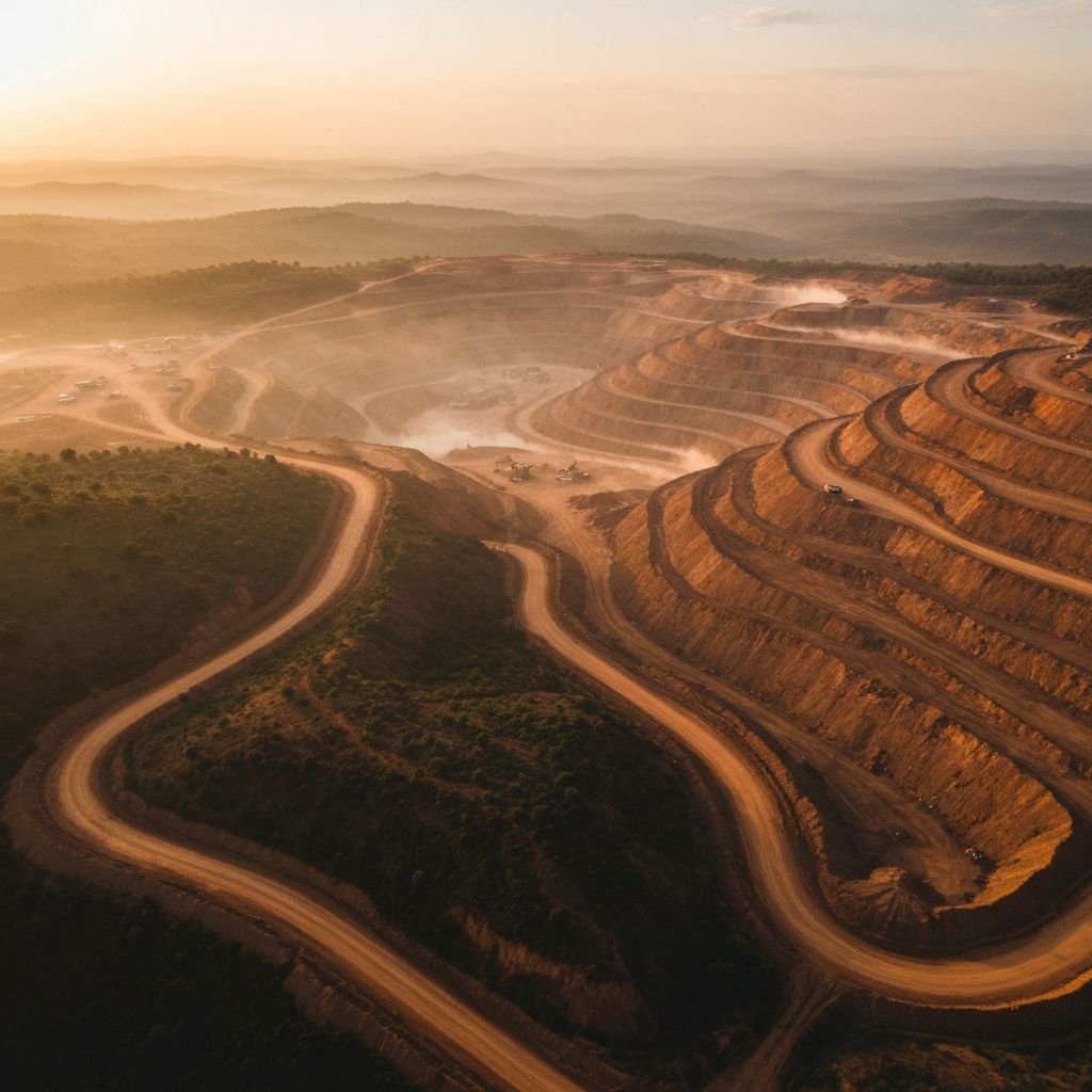 African gold mining landscape